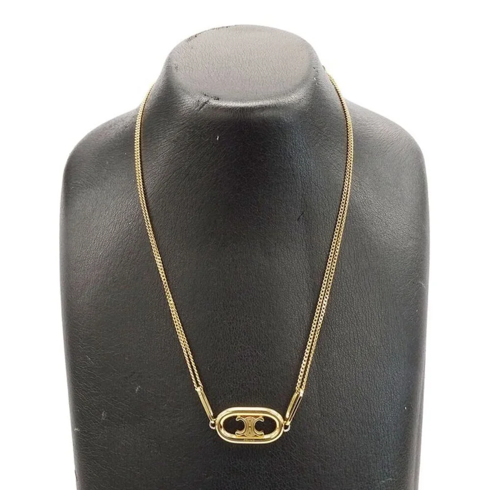 Celine Necklace Triomphe Gold 2 Strand Necklace Accessories - Picture 5 of 13